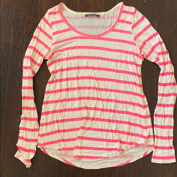 Velvet brand pink and white striped t, size M - Picture 1 of 3